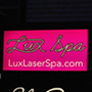 backlit acrylic sign made and installed for Lux Laser Spa
